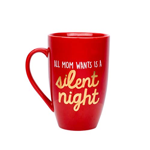 Pearhead Silent Night Ceramic Mug, Novelty Christmas Mug, Mom Coffee Mug Gift, Holiday Drinkware Decor, von Pearhead