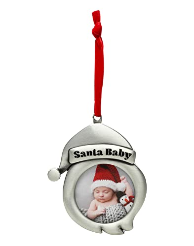Pearhead Weihnachtsmann-Baby-Weihnachtsdekoration, silberfarbenes Ornament, Baby's erstes Weihnachts-Fotorahmen, Geschenk für Neue und werdende Eltern, Silber von Pearhead