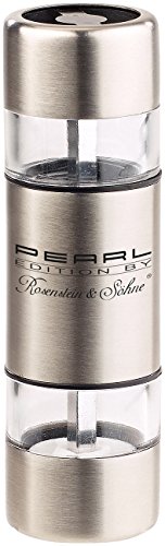 PEARL Salz Und Pfeffer Mühle: 2in1-Mini-Salz- und Pfeffermühle aus Edelstahl mit 2 Keramikmahlwerken (Mini Und Pfeffer Mühle, Pfeffermühle klein, Küchenhelfer) von PEARL