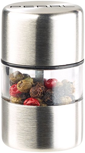 PEARL Mini Gewürzmühle: Mini-Salz-/Pfeffermühle, Edelstahl, Keramikmahlwerk, Ø 3 cm (Salz und Pfefferstreuer, Salzstreuer Edelstahl, Küchenhelfer) von PEARL