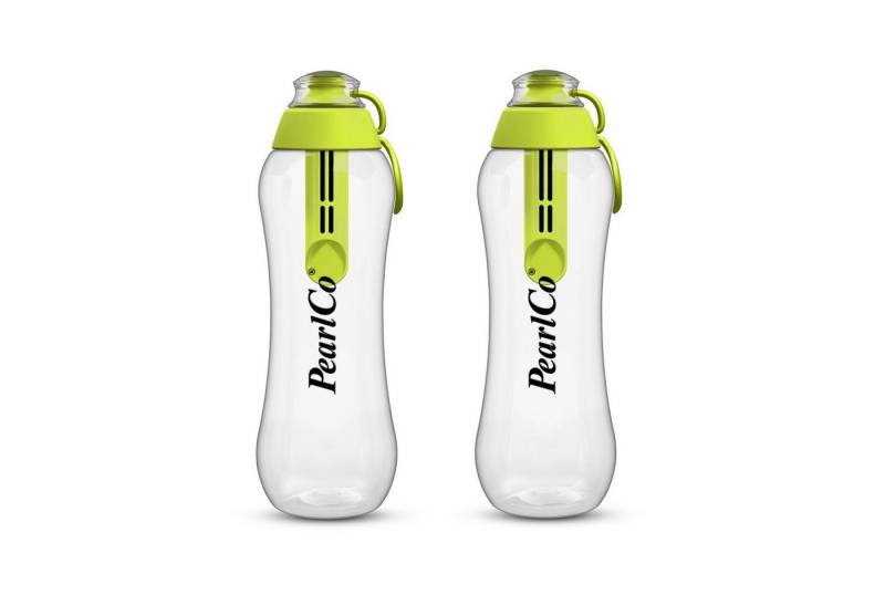 PearlCo Trinkflasche Zwei Trinkflaschen SOFT mit Filter 0,5 Liter grün von PearlCo
