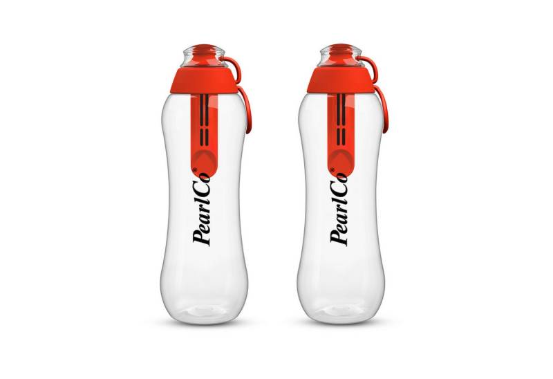 PearlCo Trinkflasche Zwei Trinkflaschen SOFT mit Filter 0,5 Liter rot von PearlCo