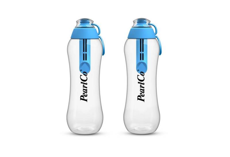 PearlCo Trinkflasche Zwei Trinkflaschen SOFT mit Filter 0,5 Liter blau von PearlCo
