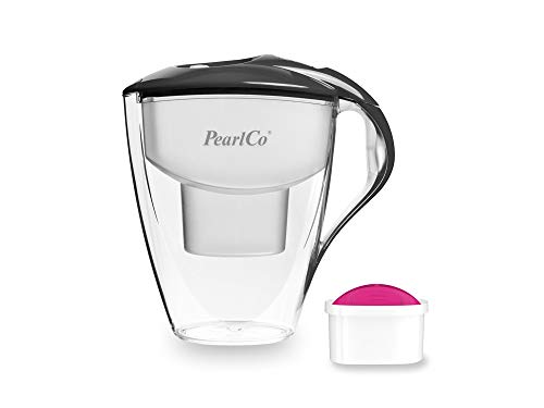 PearlCo Wasserfilter Astra (anthrazit) - mit 1 AquaMag unimax Magnesium Filterkartusche - passt zu Brita Maxtra von PearlCo