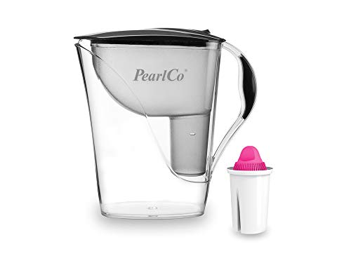 PearlCo - Wasserfilter Fashion (anthrazit) mit 1 AquaMag classic Filterkartusche (Magnesium) - passt zu Brita Classic von PearlCo