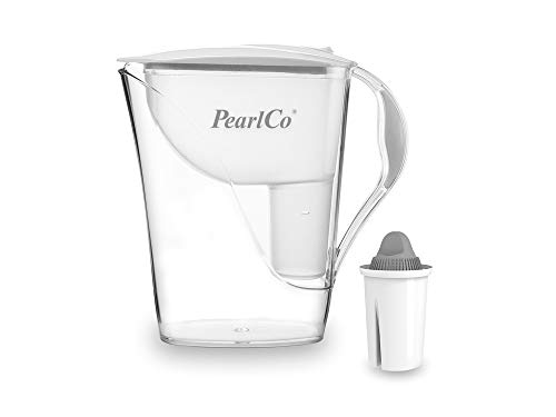 PearlCo - Wasserfilter Fashion (weiß) mit 1 Protect+ classic Filterkartusche (für sehr hartes Wasser) - passt zu Brita Classic von PearlCo