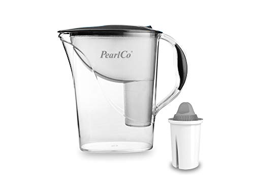 PearlCo - Wasserfilter Standard (anthrazit) mit 1 Protect+ classic Filterkartusche (f. hartes Wasser) - passt zu Brita Classic von PearlCo