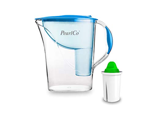 PearlCo - Wasserfilter Standard (blau) mit 1 Alkaline classic Filterkartusche - passt zu Brita Classic von PearlCo