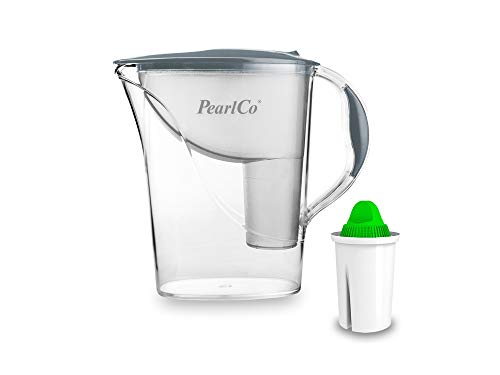 PearlCo - Wasserfilter Standard (grau) mit 1 Alkaline classic Filterkartusche - passt zu Brita Classic von PearlCo