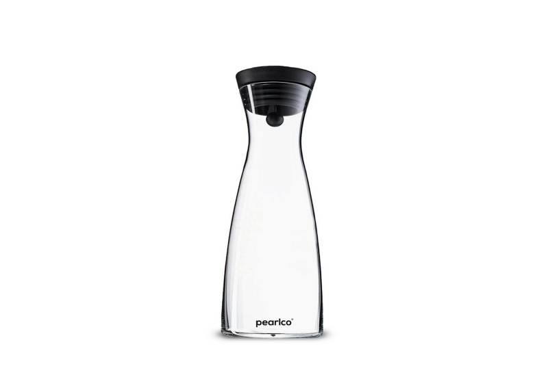PearlCo Wasserkaraffe Glaskaraffe mit Edelstahldeckel 0,8 Liter Wasserkaraffe Glas von PearlCo