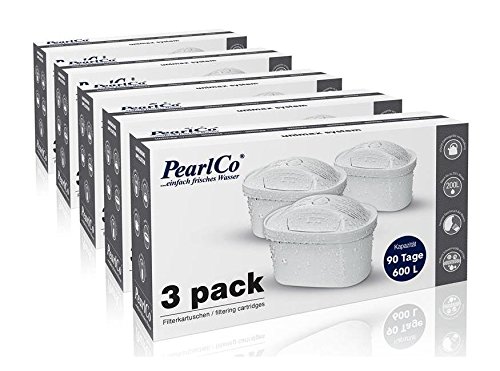 PearlCo unimax+ Wasserfilter-Kartuschen, kompatibel mit Brita Maxtra+, Maxtra Style Marella Cool Mavea Pack 15 von PearlCo