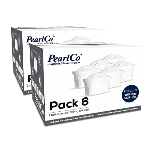 PearlCo unimax+ Wasserfilter-Kartuschen, kompatibel mit Brita Maxtra+, Maxtra Style Marella Cool Mavea Pack12 von PearlCo