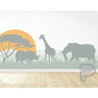 Safari Wandtattoo/Kinderzimmer Wand Dekor Wandbild Abnehmbares Kinder Wandkunst von PearlWalls
