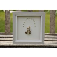 Kieselstein Paar Unter Sternen Jahrestag Geschenk Hochzeit Pärchen Kiesel Kunst Familie Geschenke Gerahmt Bild von PebbleBebbleArt