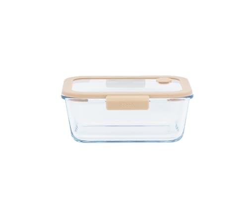 Pebbly PKV-054 Rechteckiger Vorratsbehälter mit Vakuum Ventil-1200 ml, Glass, Transparent Pebbly PKV-054 Rechteckiger Vorratsbehälter mit Vakuum Ventil-1200 ml, Glass, Transparent von Pebbly