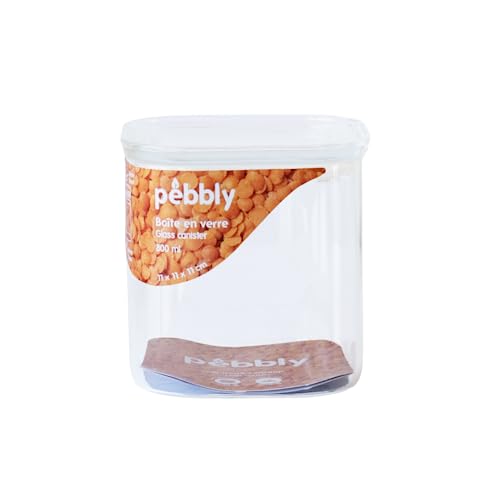 Pebbly QUADRATISCHER GLASBEHÄLTER MIT GLASDECKEL - 800ml von Pebbly