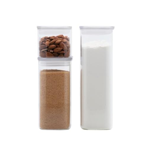 Pebbly Set mit 3 rechteckigen Glasdosen 470 ml, 1 2 Liter und 1 8 Liter von Pebbly