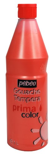 Pébéo 055256 Primacolor Flüssigkeit 1 Flasche rot Perlmutt 1 L von Pébéo