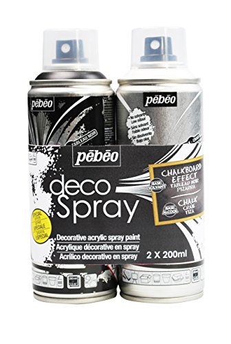 Pébéo 094032 Set Decospray Malerei Schwarz/Kreide 6 x 22 x 17,5 cm von Pébéo