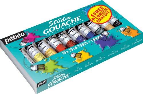 Pebeo 230199 Gouache Studio Anfängerset 10 Tuben a 20 ml mit Pinsel Pebeo 230199 Gouache Studio Anfängerset 10 Tuben a 20 ml mit Pinsel von PEBEO