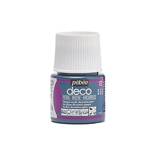 Pébéo 285112 Dekoacrylfarbe, Matt, 45 ml, Perlmuttblau, 1 Flasche von Pebeo