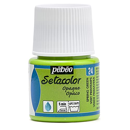 Pébéo 295024 Setacolor Blickdicht 1 x 45 ml, Grün-Vert Printemps von Pébéo