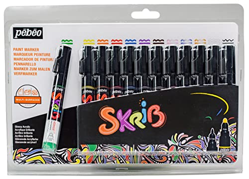Pébéo 371106 Set skrib Paint 12 Marker Acryl Malerei Mehrfarbig 18,3 x 2,1 x 25,7 cm Pébéo 371106 Set skrib Paint 12 Marker Acryl Malerei Mehrfarbig 18,3 x 2,1 x 25,7 cm von PEBEO