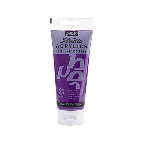 Pébéo - Acrylic Fine Studio Acrylics - Acrylfarbe für Künstler - Farbe für Profis und Anfänger - Leuchtende und pigmentierte Farbe - Orientalisches Violett - 100 ml von Pébéo