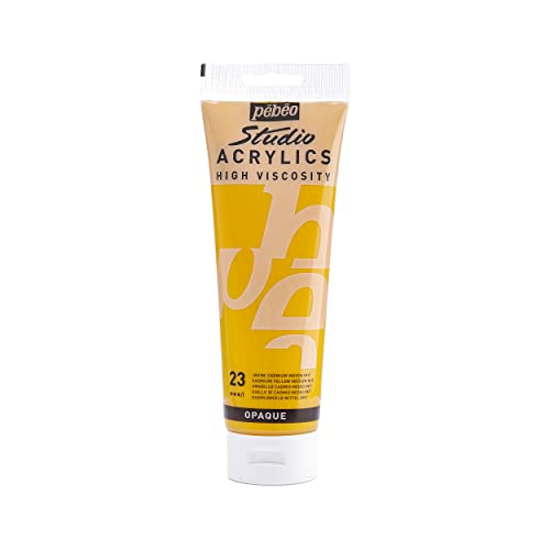 Pébéo - Acrylic Fine Studio Acrylics - Acrylfarbe für Künstler - Farbe für Profis und Anfänger - Leuchtende und pigmentierte Farbe - Cadmiumgelb Mittel Imitation - 250 ml von Pébéo