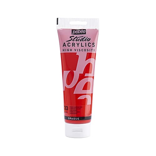 Pébéo - Acrylic Fine Studio Acrylics - Acrylfarbe für Künstler - Farbe für Profis und Anfänger - Leuchtende und pigmentierte Farbe - Kadmiumrot Imitation - 250 ml von Pébéo
