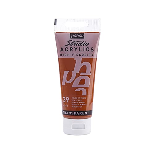 Pébéo - Acrylic Fine Studio Acrylics - Acrylfarbe für Künstler - Farbe für Profis und Anfänger - Leuchtende und pigmentierte Farbe - Venedig-Rot - 100 ml von PEBEO