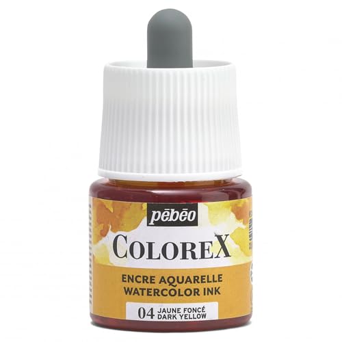 Pébéo - Colorex Tinte 45 ML Dunkelgelb - Colorex Aquarell Tinte Pébéo - Dunkelgelb Tinte mit samtigem Finish - Zeichentusche Multi-Tool Alle Medien - 45 ML - Dunkelgelb Pébéo - Colorex Tinte 45 ML Dunkelgelb - Colorex Aquarell Tinte Pébéo - Dunkelgelb Tinte mit samtigem Finish - Zeichentusche Multi-Tool Alle Medien - 45 ML - Dunkelgelb von PEBEO
