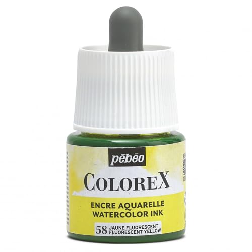 Pébéo - Colorex Tinte 45 ML Fluo Gelb - Colorex Aquarell Tinte Pébéo - Fluo Gelb Tinte mit samtigem Finish - Zeichentusche Multi-Tool Alle Medien - 45 ML - Fluo Gelb Pébéo - Colorex Tinte 45 ML Fluo Gelb - Colorex Aquarell Tinte Pébéo - Fluo Gelb Tinte mit samtigem Finish - Zeichentusche Multi-Tool Alle Medien - 45 ML - Fluo Gelb von PEBEO
