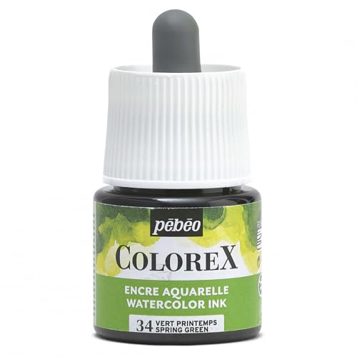 Pébéo - Colorex Tinte 45 ML Frühlingsgrün - Colorex Aquarell Tinte Pébéo - Frühlingsgrün Tinte mit samtigem Finish - Zeichentusche Multi-Tool Alle Medien - 45 ML - Frühlingsgrün Pébéo - Colorex Tinte 45 ML Frühlingsgrün - Colorex Aquarell Tinte Pébéo - Frühlingsgrün Tinte mit samtigem Finish - Zeichentusche Multi-Tool Alle Medien - 45 ML - Frühlingsgrün von PEBEO