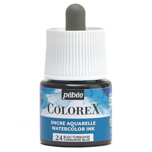 Pébéo - Colorex Tinte 45 ML Türkisblau - Colorex Aquarell Tinte Pébéo - Türkisblau Tinte mit samtigem Finish - Zeichentusche Multi-Tool Alle Medien - 45 ML - Türkisblau Pébéo - Colorex Tinte 45 ML Türkisblau - Colorex Aquarell Tinte Pébéo - Türkisblau Tinte mit samtigem Finish - Zeichentusche Multi-Tool Alle Medien - 45 ML - Türkisblau von PEBEO