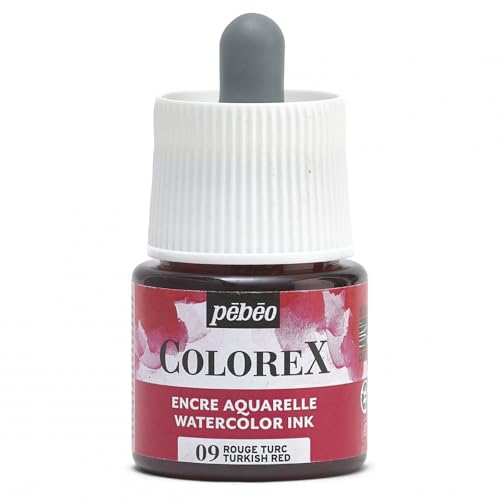 Pébéo - Colorex Tinte 45 ML Türkisch Rot - Colorex Aquarell Tinte Pébéo - Türkisch Rot Tinte mit samtigem Finish - Zeichentusche Multi-Tool Alle Medien - 45 ML - Türkisch Rot Pébéo - Colorex Tinte 45 ML Türkisch Rot - Colorex Aquarell Tinte Pébéo - Türkisch Rot Tinte mit samtigem Finish - Zeichentusche Multi-Tool Alle Medien - 45 ML - Türkisch Rot von PEBEO
