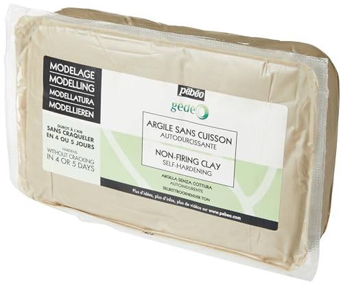 Pébéo Modelliermasse Selbsttrocknend 1,5 KG Weiß - Lufttrocknender Ton - Modellieren, Formen und Töpfern - Soft Clay - Selbsthärtender weißer Ton ohne Brennen - 1,5 kg Farbe Weiss von PEBEO