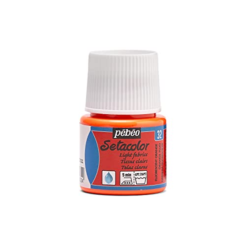 Pebeo Setacolor Textilfarbe, 45 ml, Fluoreszierendes Orange von Pébéo