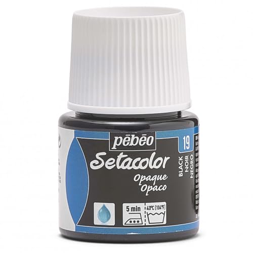 Pebeo Setacolor Textilfarbe, blickdichte Stofffarbe, Farben: Black Lake von Pébéo