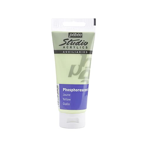 Pébéo - Studio Acryl 100 ML Phosphoreszierendes Gel Gelb - Acryl Bindemittel Autolumineszierende Phosphoreszierende Malerei - Gel Phosphoreszierende Malerei Pébéo Acryl - Gelb 100 ml von Pébéo