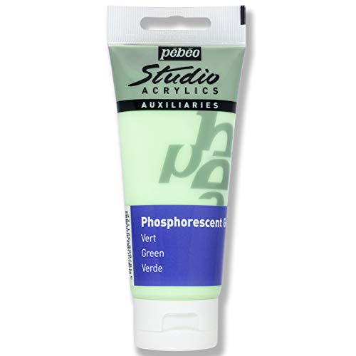 Pébéo - Studio Acrylic 100 ml - Phosphoreszierendes Gel Grün - Acryl Bindemittel Autolumineszierende Phosphoreszierende Malerei - Gel Phosphoreszierende Malerei Pébéo Acryl - Grün 100 ml von Pébéo