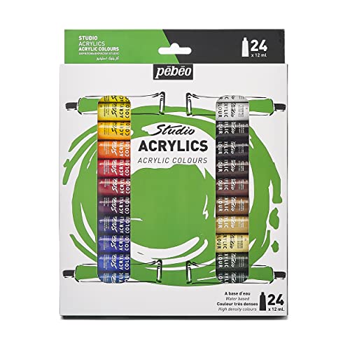 Pebeo - Studio Acrylics - Acrylfarben-Set in Profiqualität - 24 Tuben, 12 ml von Pébéo