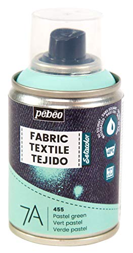 Pébéo - Textilfarbe Spray für Textilien 7A Spray - Natürliche und synthetische Stoffe - Auf Wasserbasis - Lösungsmittelfrei - Waschmaschinenfest - Sprühfarbe für Textilgestaltung - Pastellgrün von pebeo