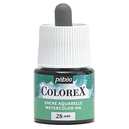 Pébéo - Tinte Colorex 45 ml Jade – Colorex Tinte Aquarell Pebeo – Tinte grün – Tinte für Zeichnung mit mehreren Werkzeugen – 45 ml – Jade von Pébéo