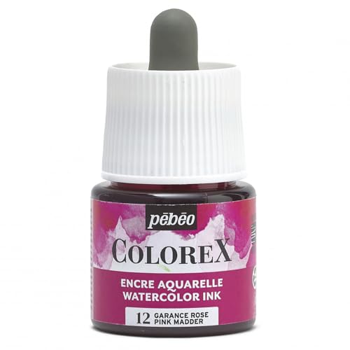 Pébéo - Tintenfarbe: Colorex 45 ml, Rosa – Colorex Tinte Aquarell Pebeo – Tinte Rosa – Tinte Zeichnung Multitool für alle Untergründe – 45 ml – Garance Rosa von Pébéo