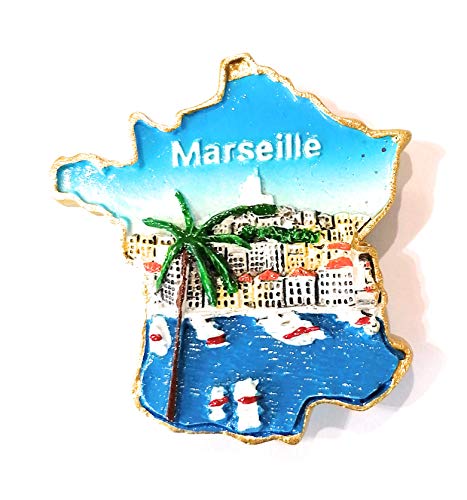 Magnet Marseille in Form von Frankreich (6 x 7 cm) von Pec as de coeur