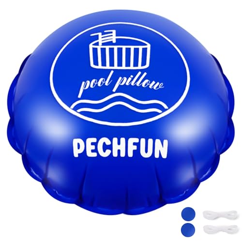 Pechfun Poolkissen Winter, 3m Poolkissen Rund, Pool Kissen überwinterung XXL, Winterkissen mit Sicherheitsventil inkl, Reparaturkit, Blau von Pechfun