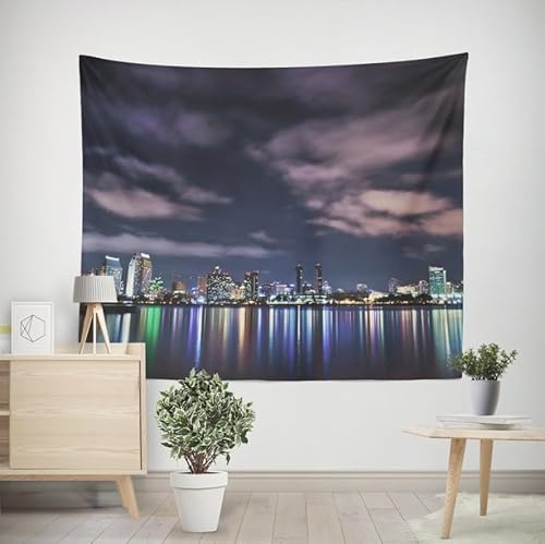 New York Wandteppich Stadt Wandbehang Die Architektur Wandtuch Aesthetic mit Muster Wandteppiche 3D Tapisserie Tapestry für Schlafzimmer Wohnzimmer Wohnheim Deko 200 x 150 cm E2045 von Pechiwuo