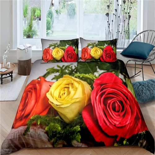 Pechiwuo Bettwäsche 155x200 cm Blumen Bettwäsche-Sets Rose Bettbezug Winter Weiche Mikrofaser Bettwäsche-Set Bettbezug 155x200 cm + 2 Kissenbezug 80x80 cm S453 Pechiwuo Bettwäsche 155x200 cm Blumen Bettwäsche-Sets Rose Bettbezug Winter Weiche Mikrofaser Bettwäsche-Set Bettbezug 155x200 cm + 2 Kissenbezug 80x80 cm S453 von Pechiwuo