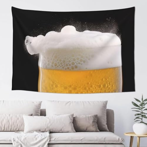 Pechiwuo Bier Wandteppich Bier Wandbehang Bier Wandtuch Aesthetic mit Muster Wandteppiche 3D Tapisserie Tapestry für Schlafzimmer Wohnzimmer Wohnheim Deko 150 x 130 cm D613 von Pechiwuo